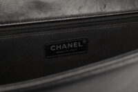 0711. Chanel Boy Bag Large Black Lambskin Diamond Quilted Leather, Ruthenium Hardware15