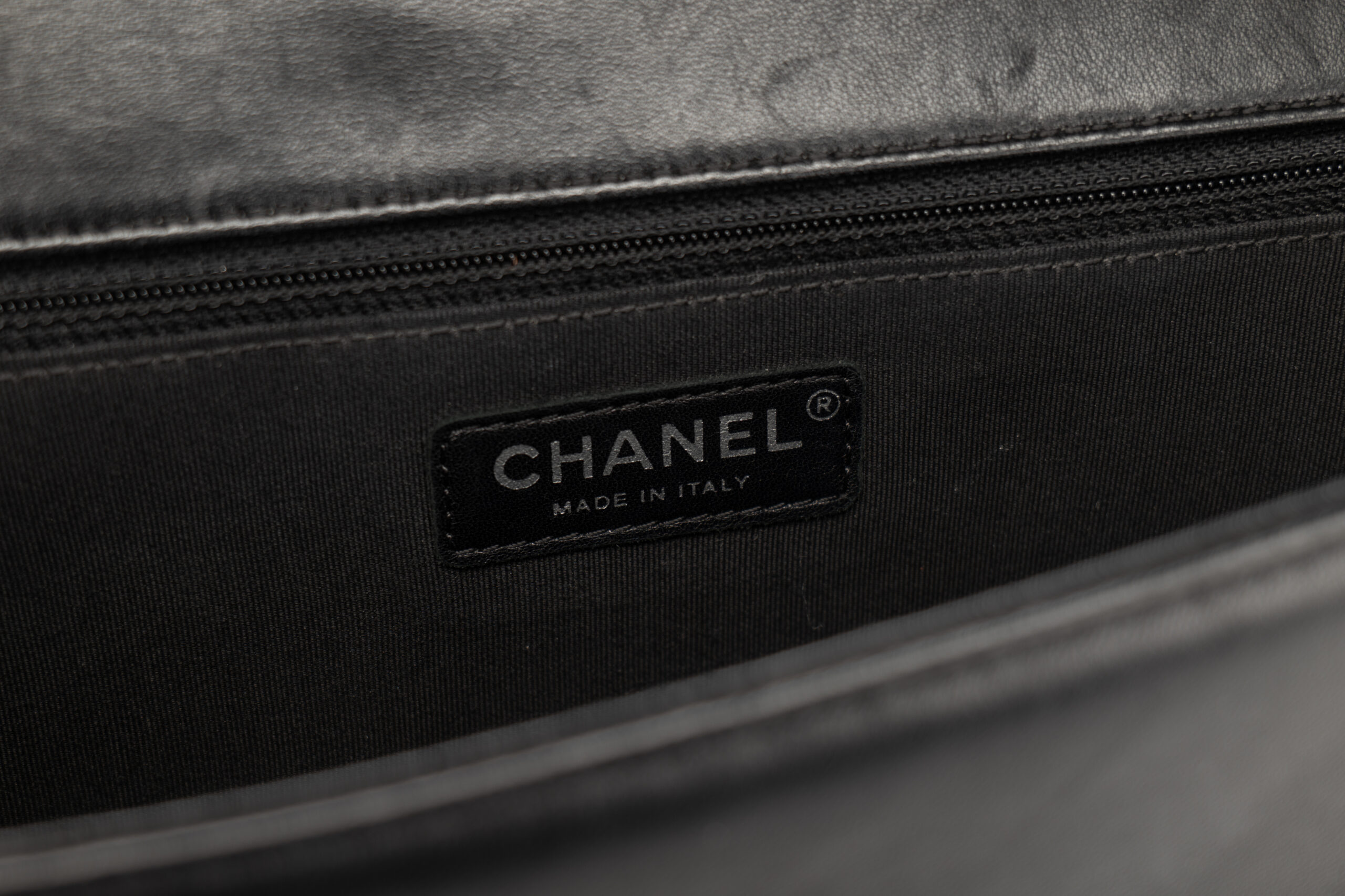 0711. Chanel Boy Bag Large Black Lambskin Diamond Quilted Leather, Ruthenium Hardware15