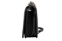 0711. Chanel Boy Bag Large Black Lambskin Diamond Quilted Leather, Ruthenium Hardware5