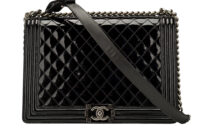 0713. Chanel Boy Bag Large Black Quilted Patent Leather, Ruthenium Hardware1