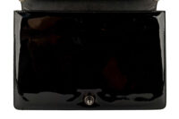 0713. Chanel Boy Bag Large Black Quilted Patent Leather, Ruthenium Hardware10