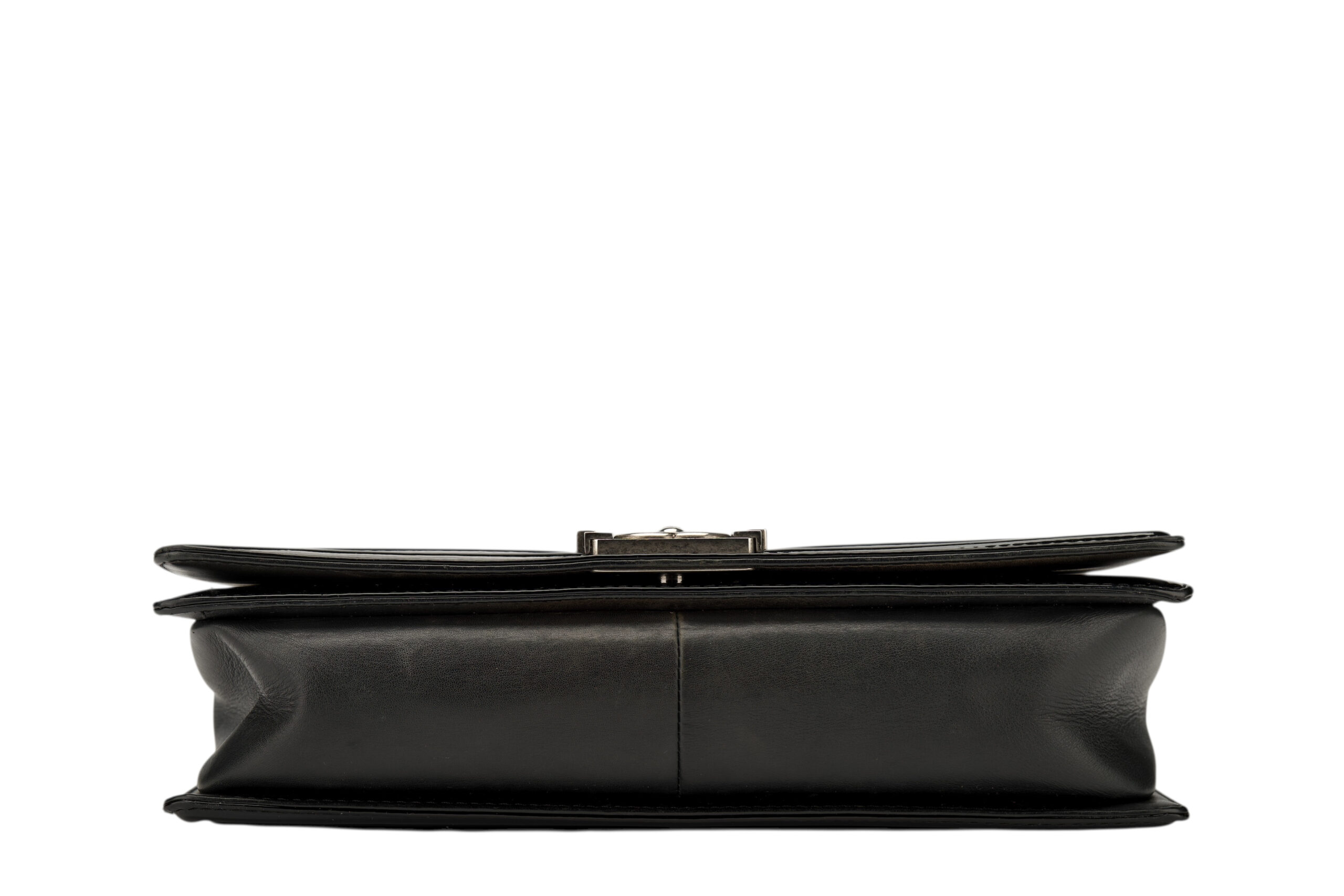 0713. Chanel Boy Bag Large Black Quilted Patent Leather, Ruthenium Hardware6