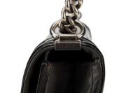 0713. Chanel Boy Bag Large Black Quilted Patent Leather, Ruthenium Hardware9