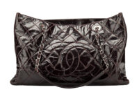 0714. Chanel Grand Shopping Tote (GST) Crinkled Burgundy Leather, Silver Hardware1