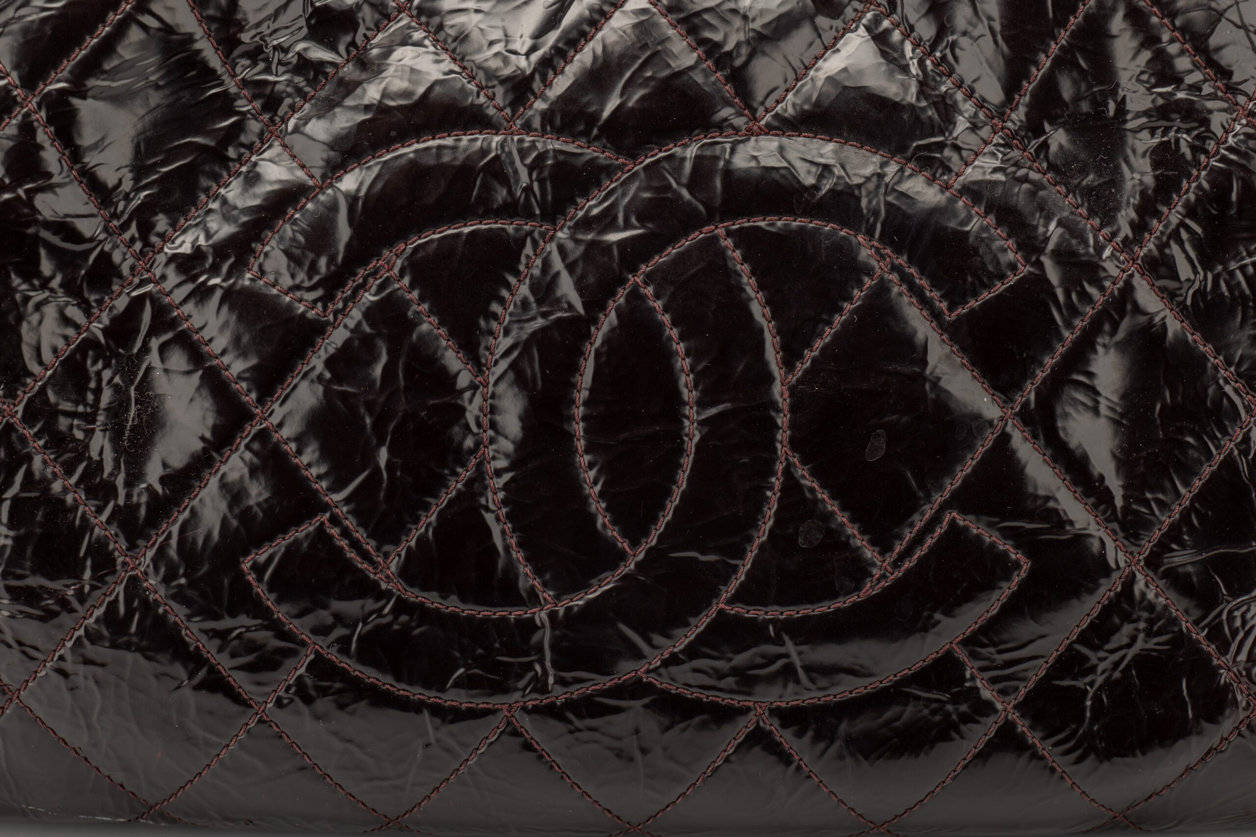 0714. Chanel Grand Shopping Tote (GST) Crinkled Burgundy Leather, Silver Hardware12