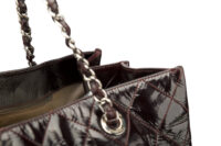 0714. Chanel Grand Shopping Tote (GST) Crinkled Burgundy Leather, Silver Hardware7