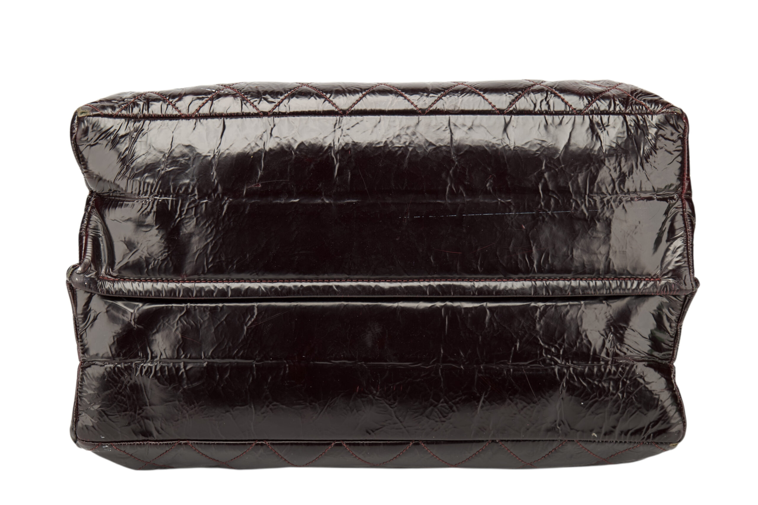 0714. Chanel Grand Shopping Tote (GST) Crinkled Burgundy Leather, Silver Hardware8