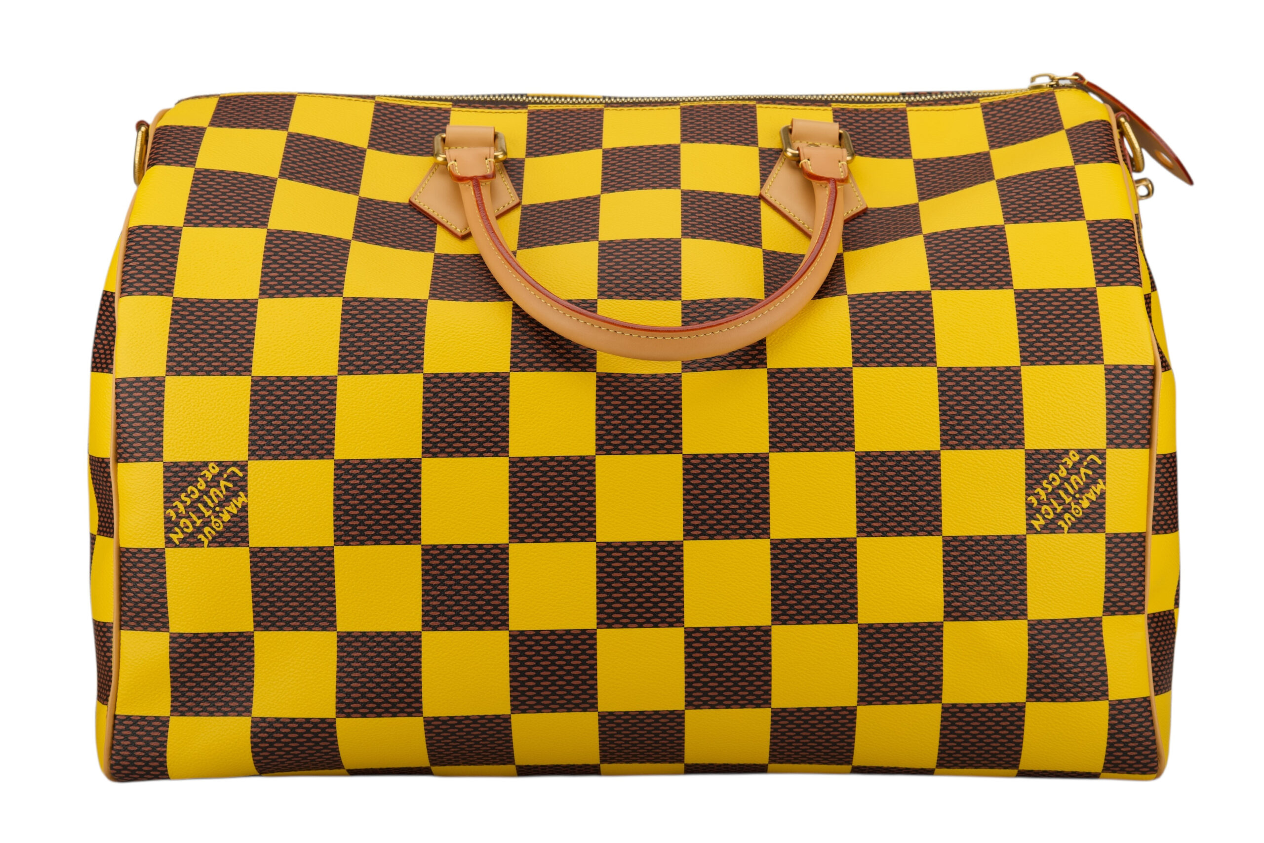 0723. Louis Vuitton Speedy 50 Bandouliere Damier Pop Canvas Travel Bag, Gold Hardware4