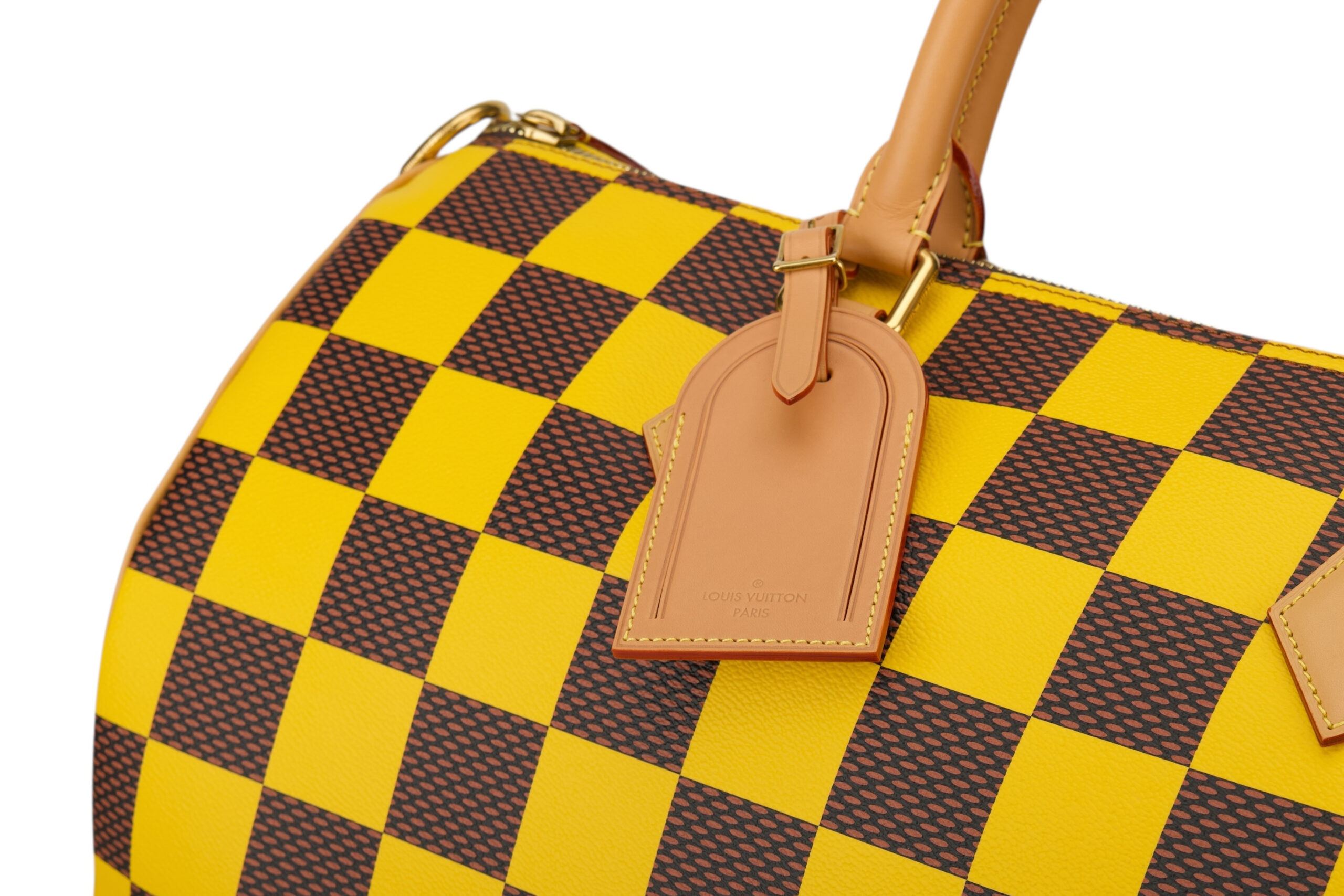 0723. Louis Vuitton Speedy 50 Bandouliere Damier Pop Canvas Travel Bag, Gold Hardware7