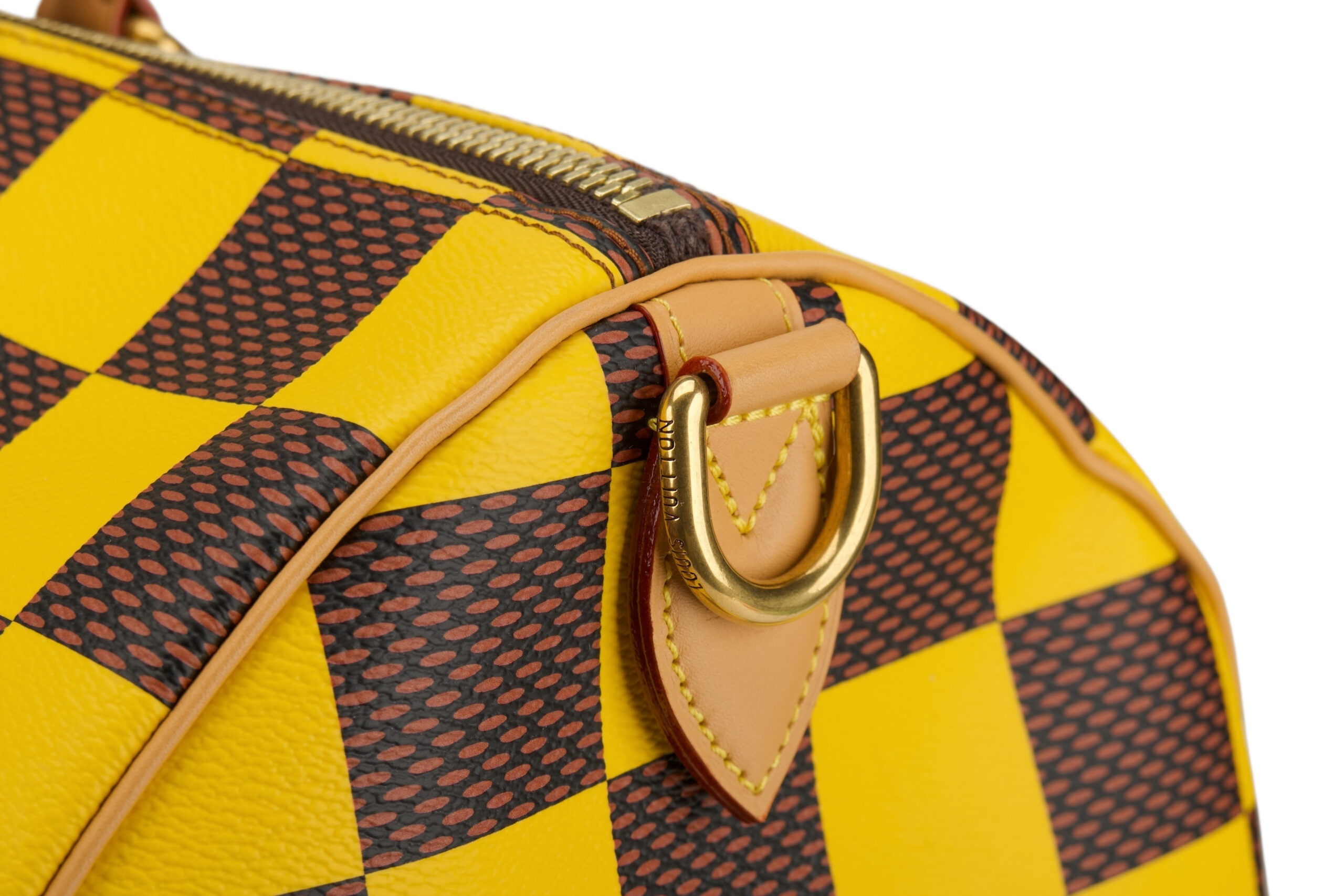 0723. Louis Vuitton Speedy 50 Bandouliere Damier Pop Canvas Travel Bag, Gold Hardware8