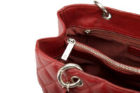 0724. Chanel Grand Shopping Tote (GST) Caviar Burgundy Leather, Silver Hardware13