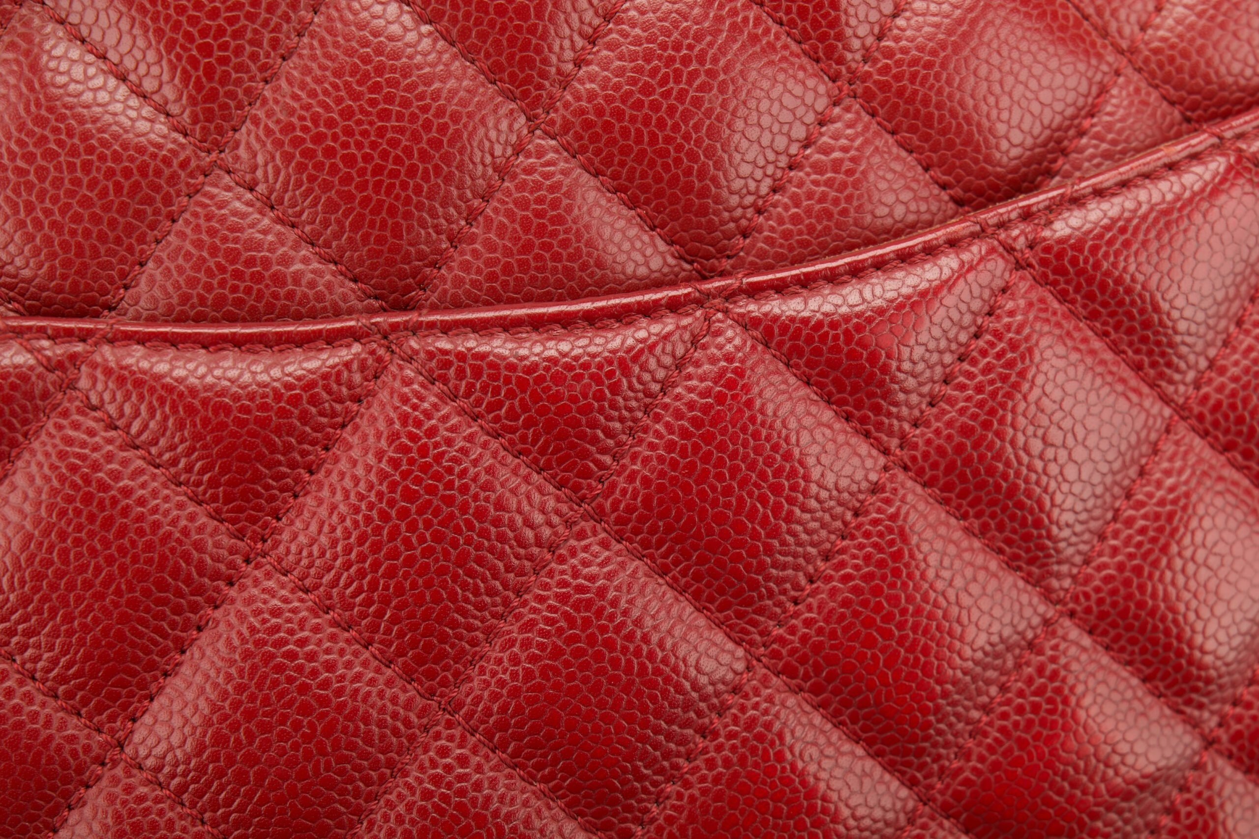 0724. Chanel Grand Shopping Tote (GST) Caviar Burgundy Leather, Silver Hardware14