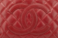 0724. Chanel Grand Shopping Tote (GST) Caviar Burgundy Leather, Silver Hardware6