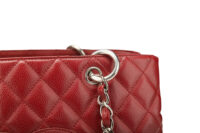 0724. Chanel Grand Shopping Tote (GST) Caviar Burgundy Leather, Silver Hardware7