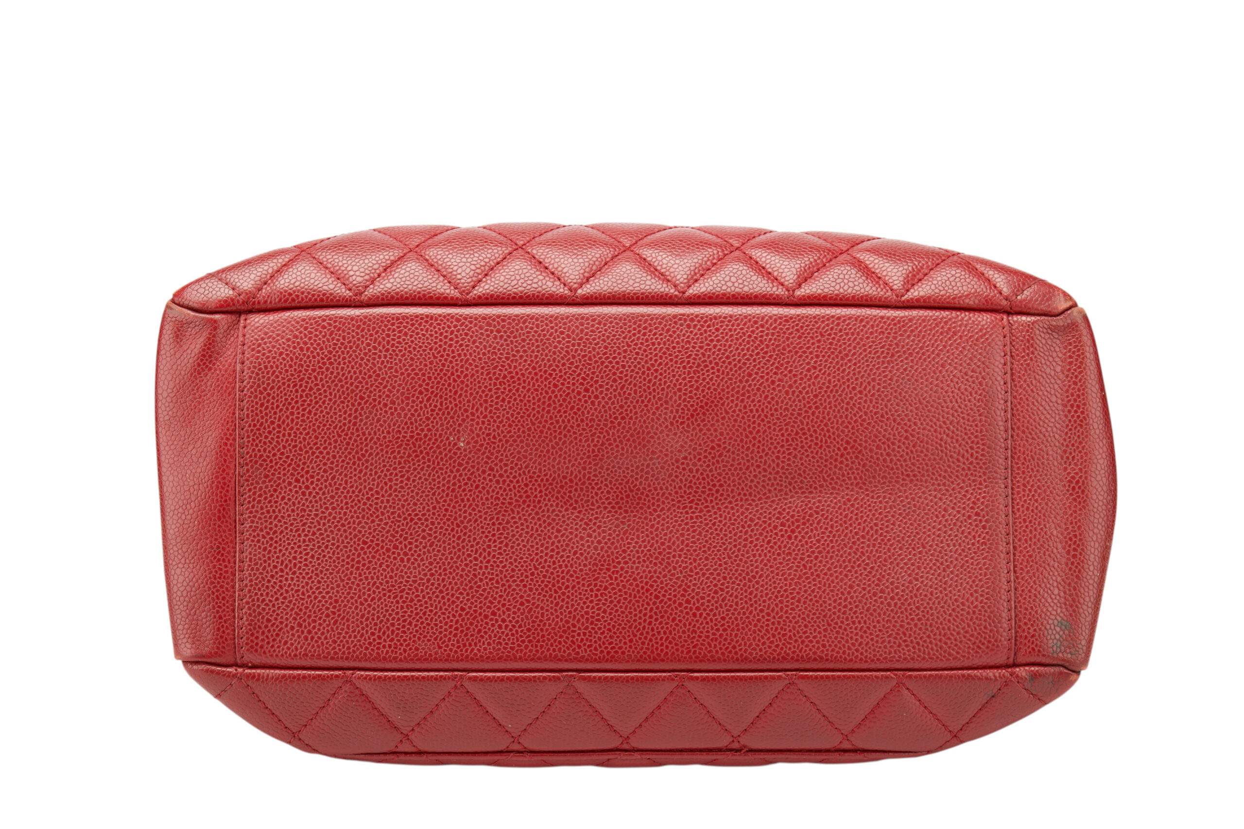 0724. Chanel Grand Shopping Tote (GST) Caviar Burgundy Leather, Silver Hardware9