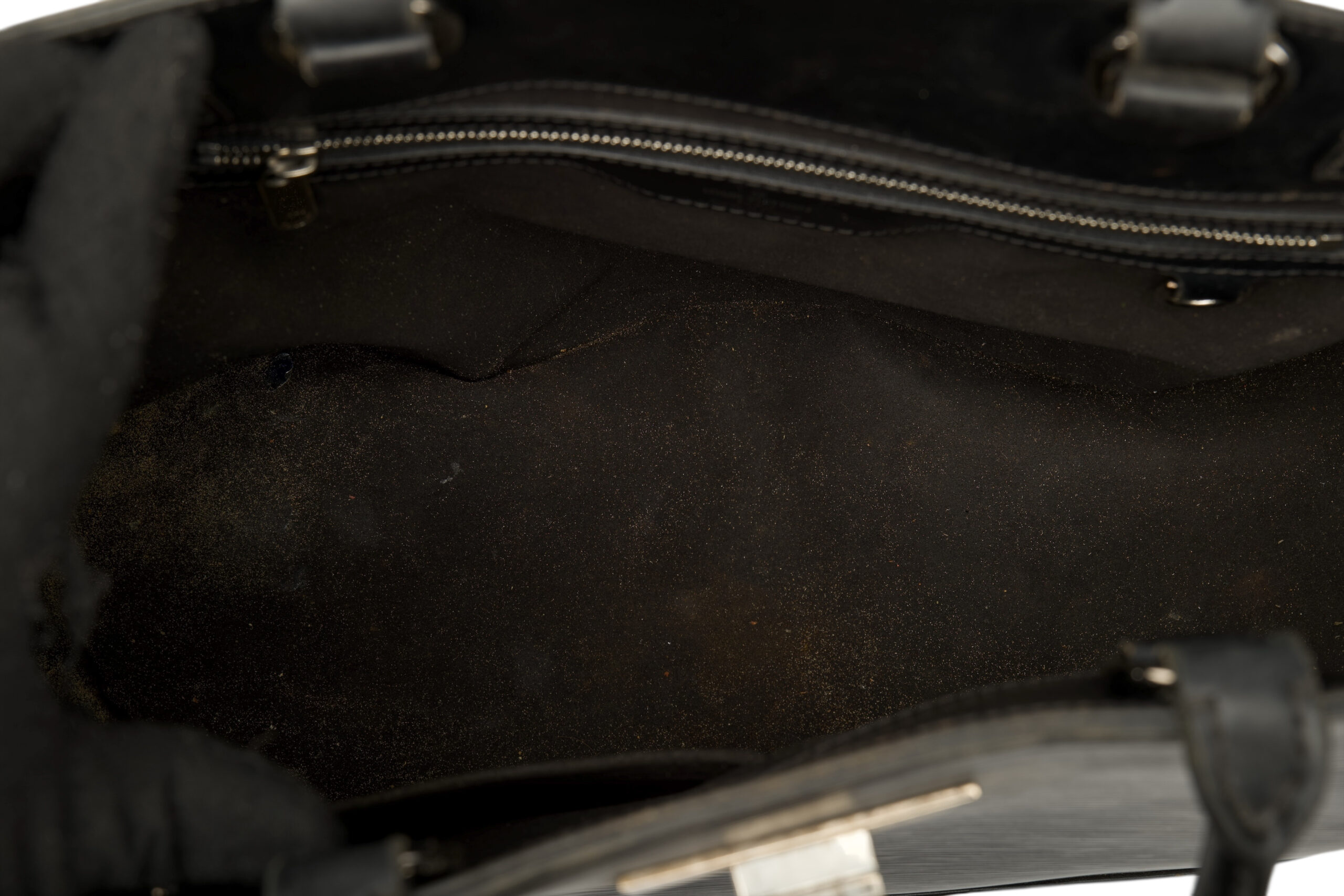 0725. Louis Vuitton Black Epi Leather Mirabeau GM Handbag, Silver Hardware12