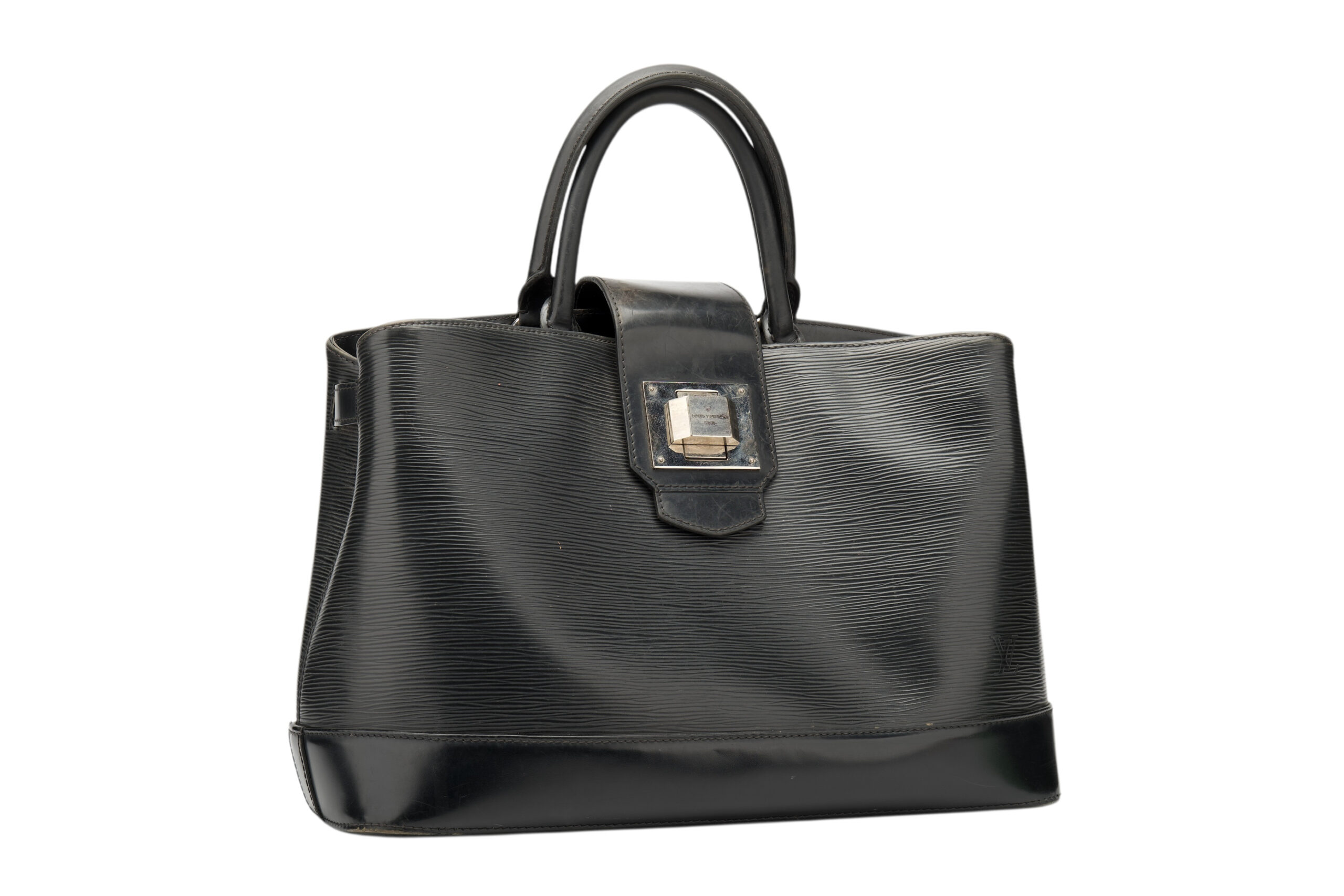 0725. Louis Vuitton Black Epi Leather Mirabeau GM Handbag, Silver Hardware2