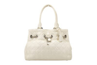 0727. Dior Chiri Chiri White Cannage Leather Tote, Gold Hardware1