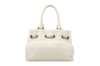 0727. Dior Chiri Chiri White Cannage Leather Tote, Gold Hardware2