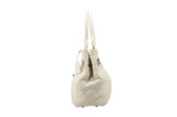 0727. Dior Chiri Chiri White Cannage Leather Tote, Gold Hardware5