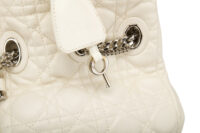 0727. Dior Chiri Chiri White Cannage Leather Tote, Gold Hardware8