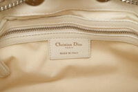0727. Dior Chiri Chiri White Cannage Leather Tote, Gold Hardware9