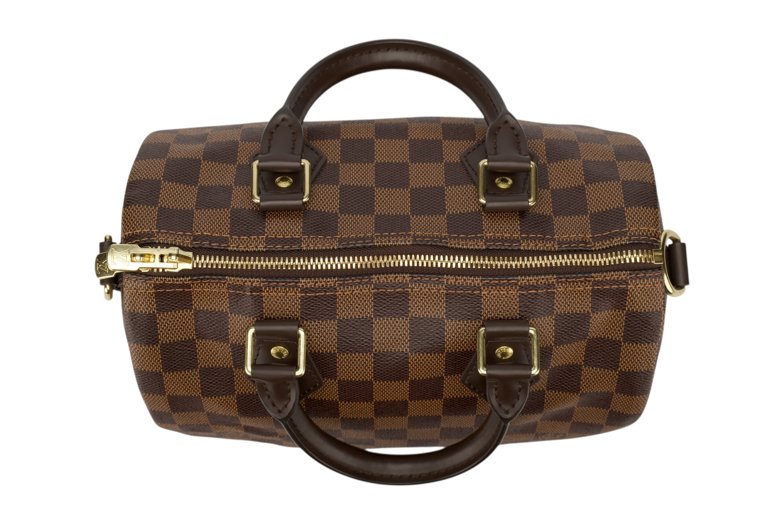 0729. Louis Vuitton Speedy Classic 25 Damier Ebene, Gold Hardware11
