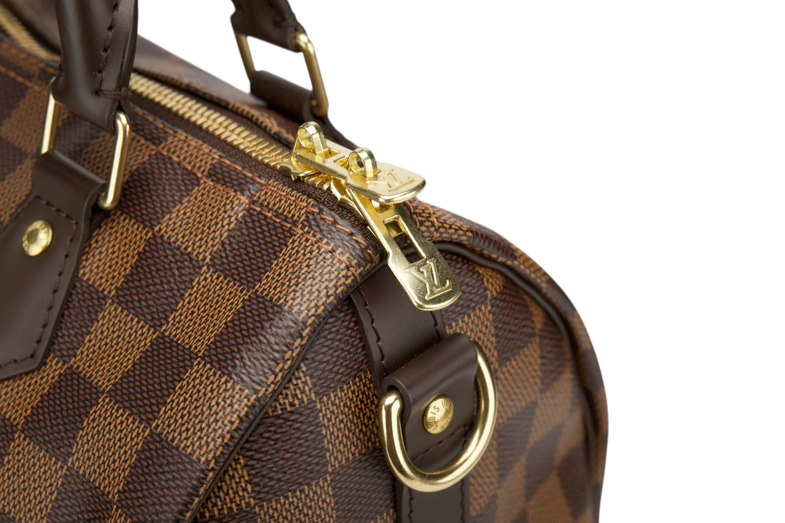 0729. Louis Vuitton Speedy Classic 25 Damier Ebene, Gold Hardware7
