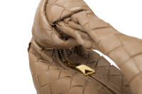 0736. Bottega Veneta Mini Jodie Grey Intrecciato Leather, Gold Hardware6