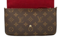 0737. Louis Vuitton Pochette Felicie Dameir Ebene, Gold Hardware6