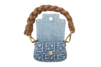 0740. Fendi Nano Baguette Blue Denim Mini Bag, Gold Hardware10