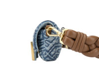 0740. Fendi Nano Baguette Blue Denim Mini Bag, Gold Hardware4