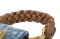 0740. Fendi Nano Baguette Blue Denim Mini Bag, Gold Hardware8