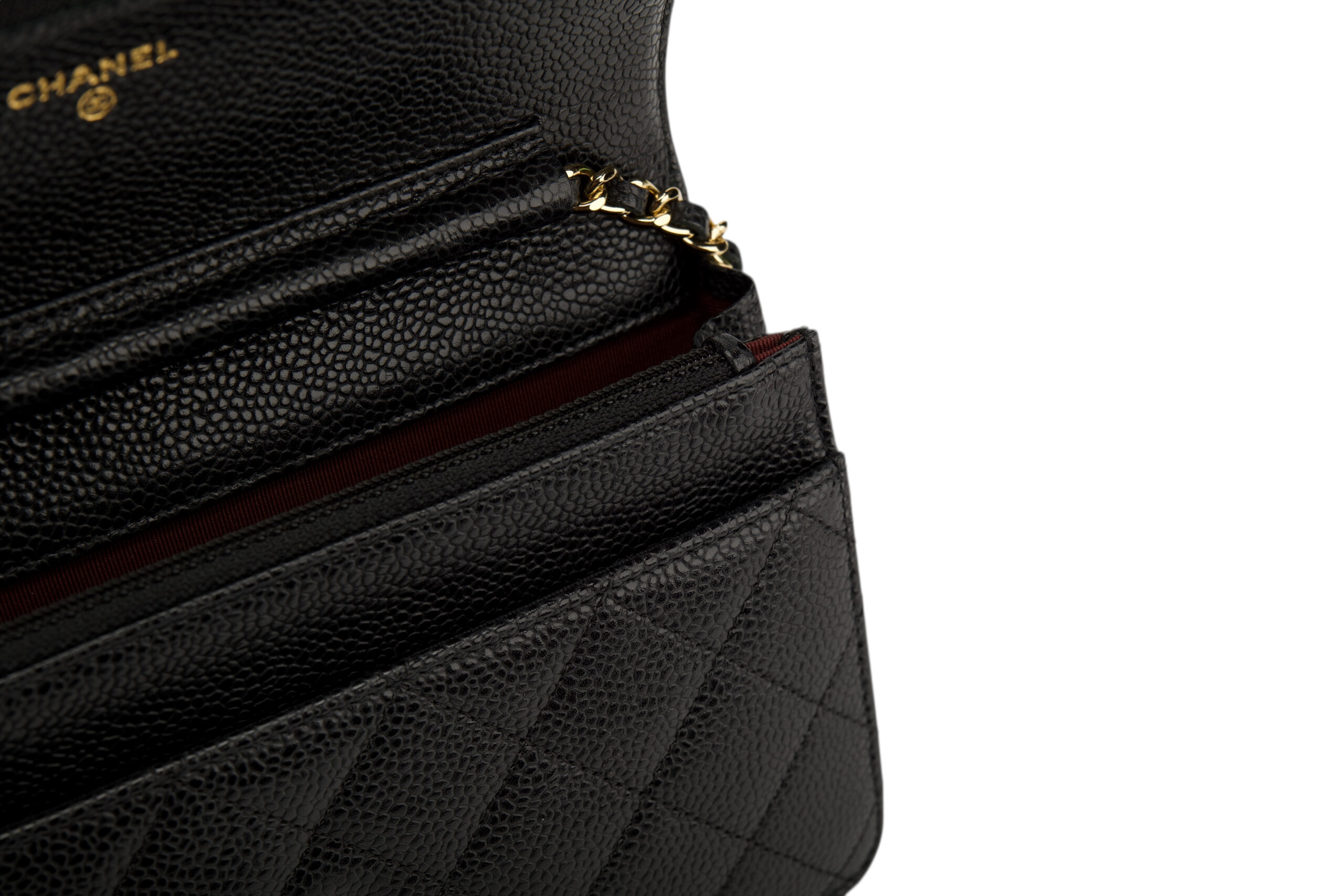 0742. Chanel Wallet on Chain, Black Caviar, Gold Hardware13