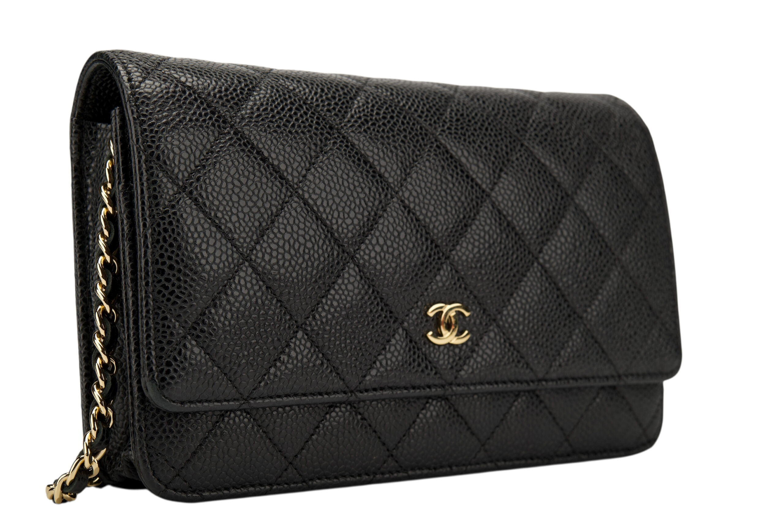 0742. Chanel Wallet on Chain, Black Caviar, Gold Hardware2