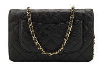0742. Chanel Wallet on Chain, Black Caviar, Gold Hardware5