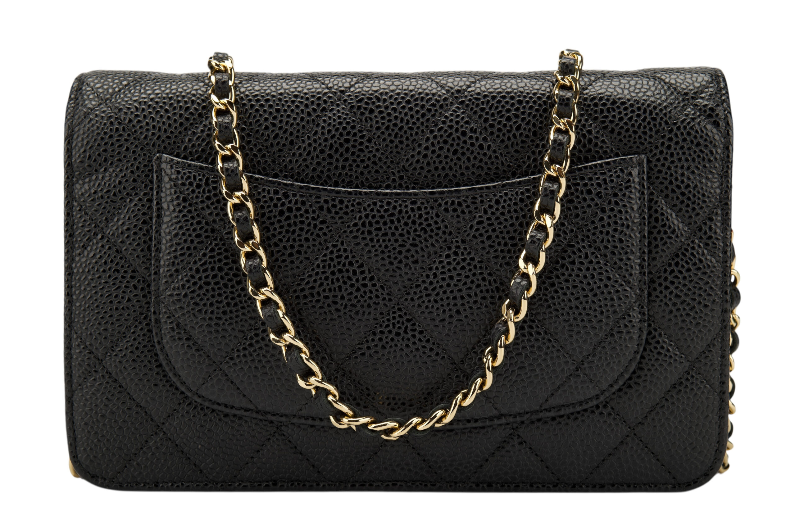 0742. Chanel Wallet on Chain, Black Caviar, Gold Hardware5