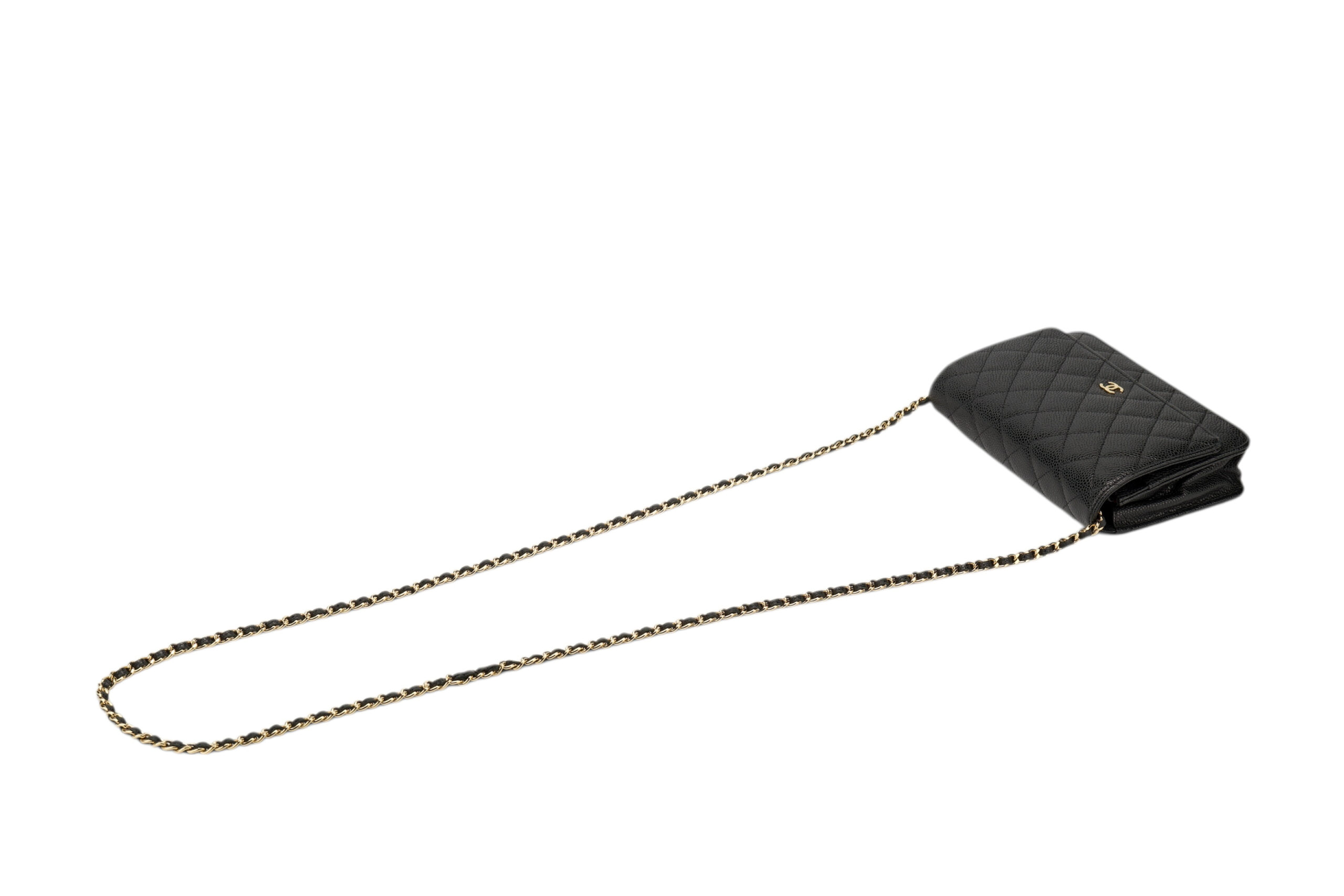 0742. Chanel Wallet on Chain, Black Caviar, Gold Hardware7