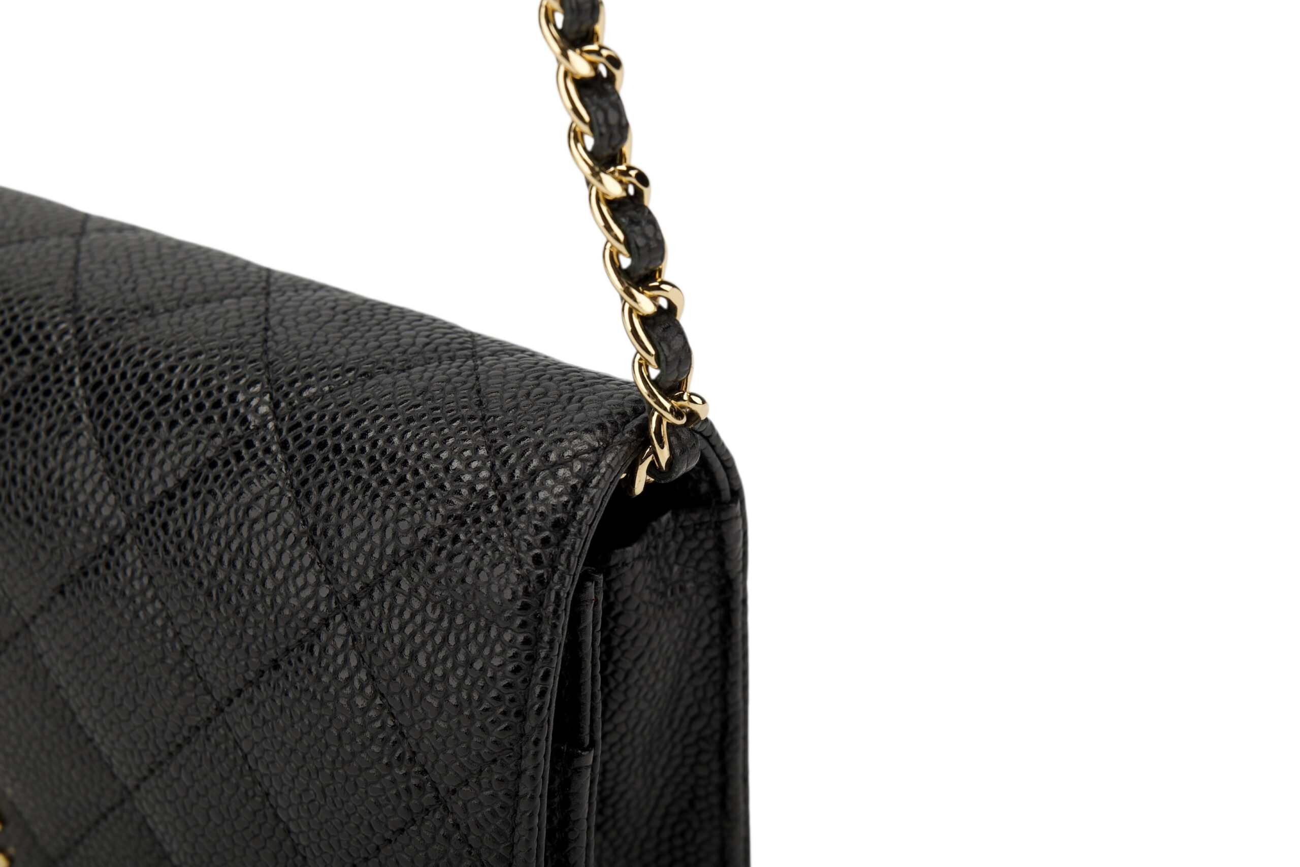0742. Chanel Wallet on Chain, Black Caviar, Gold Hardware8