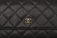 0742. Chanel Wallet on Chain, Black Caviar, Gold Hardware9