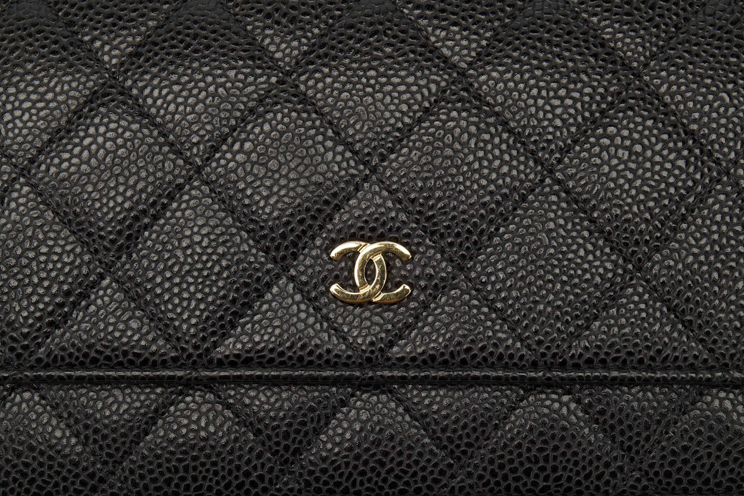 0742. Chanel Wallet on Chain, Black Caviar, Gold Hardware9