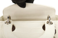 0744. Lady Dior Mini White Exotic Leather, Silver Hardware8