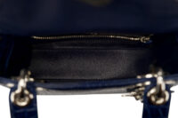 0745. Lady Dior Mini Navy Blue Exotic Leather Bag, Silver Hardware10