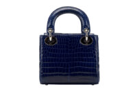 0745. Lady Dior Mini Navy Blue Exotic Leather Bag, Silver Hardware4