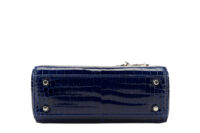 0745. Lady Dior Mini Navy Blue Exotic Leather Bag, Silver Hardware6