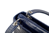 0745. Lady Dior Mini Navy Blue Exotic Leather Bag, Silver Hardware8