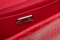 0749. Chanel Classic Mini Rectangle Flap Bag Pink Exotic Leather, Silver Hardware11