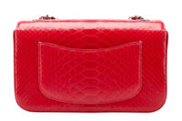 0749. Chanel Classic Mini Rectangle Flap Bag Pink Exotic Leather, Silver Hardware4