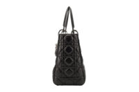0759. Dior Lady Dior Medium Black Cannage Leather, Silver Hardware5