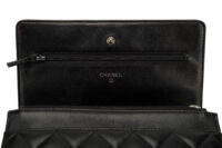 0760. Chanel Wallet on Chain (WOC) Black Quilted Lambskin, Silver Hardware10